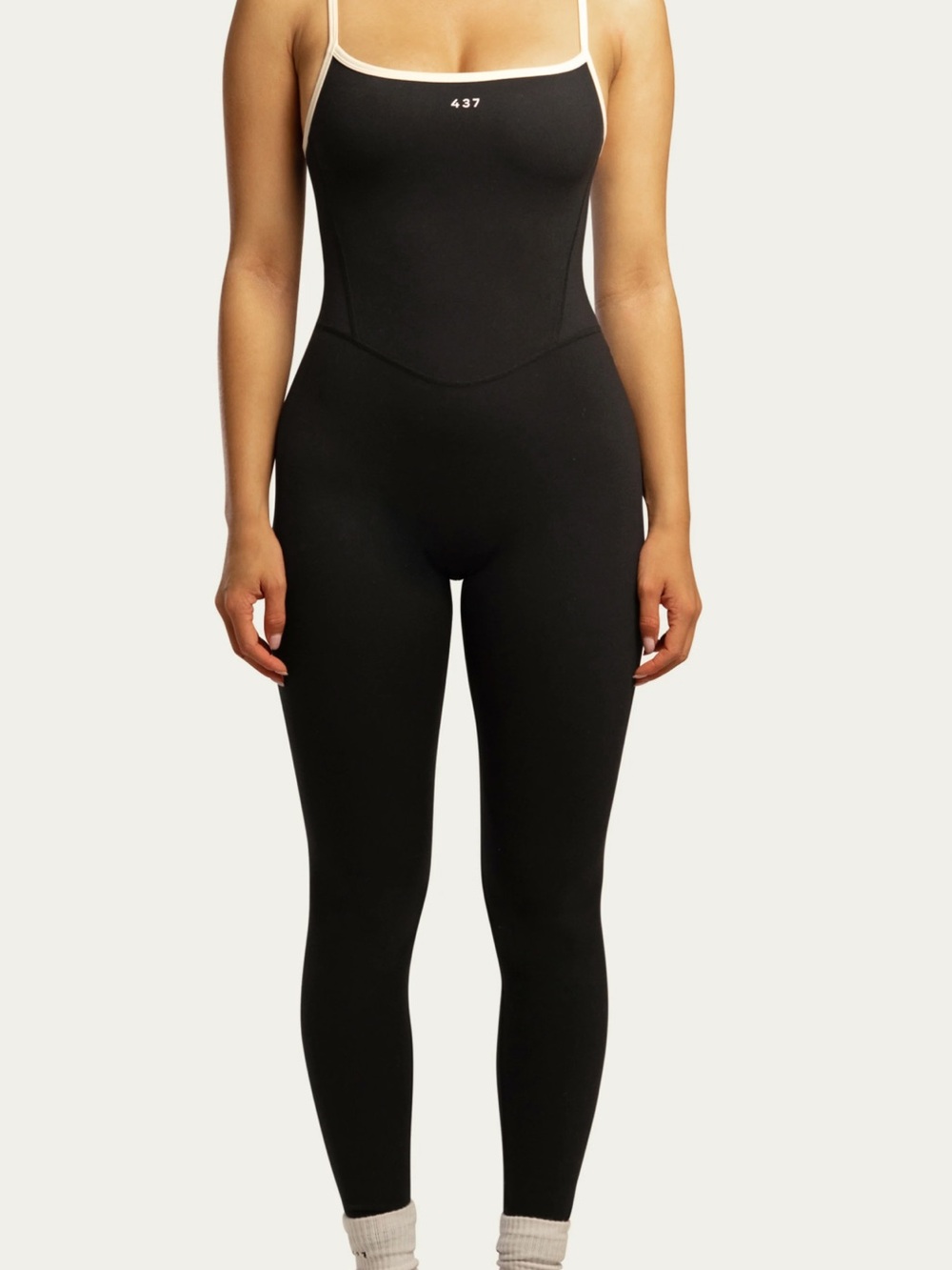 437 THE ONESIE BLACK & CREAM